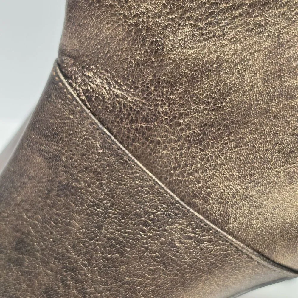 Marian Genuine Leather Spain Bronze Metallic leather Boots Size EU 39 US 8 NEW